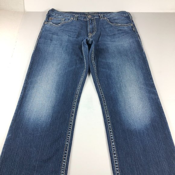 Silver Jeans Men's 37 x 30* Grayson Heritage Straight Leg Blue Faded Denim Pants - Picture 1 of 16